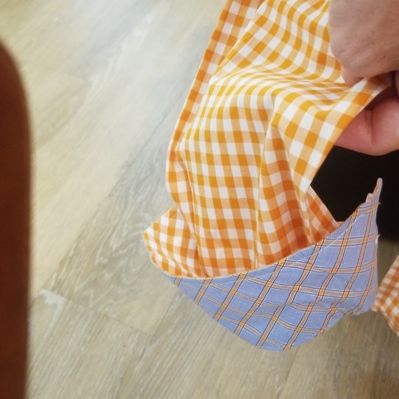 Tailorbyrd Orange Checked with cool inside cuffs - Picture 3 of 4